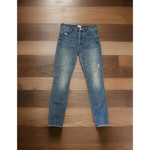 Mother Jeans The Stunner Ankle Fray Distressed Graffiti Girl Button Fly SZ 29